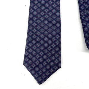 Saddle Club Men’s 100% Silk Blue Purple‎ Geometric Necktie (56 x 3.5) Designer